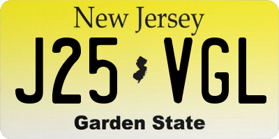 NJ license plate J25VGL