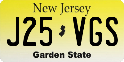 NJ license plate J25VGS