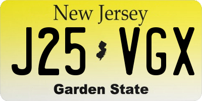 NJ license plate J25VGX