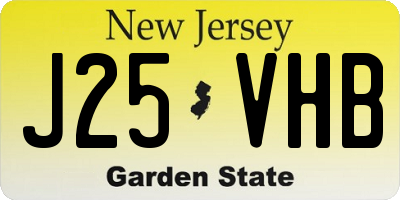 NJ license plate J25VHB