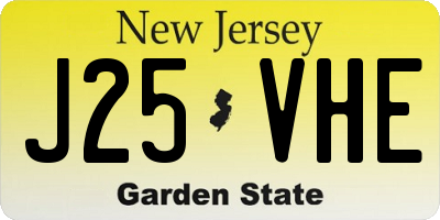 NJ license plate J25VHE