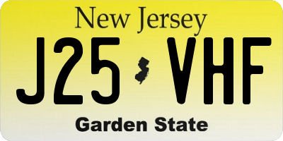 NJ license plate J25VHF
