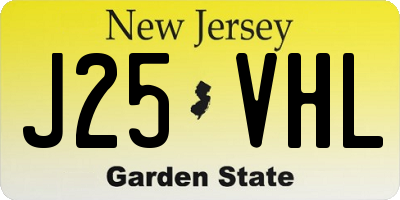 NJ license plate J25VHL