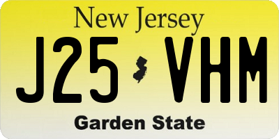 NJ license plate J25VHM