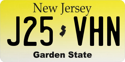 NJ license plate J25VHN