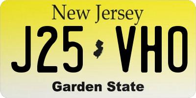 NJ license plate J25VHO