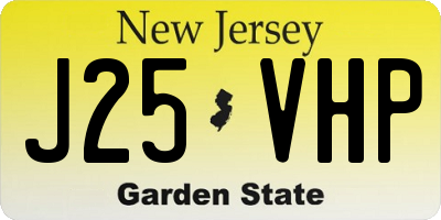 NJ license plate J25VHP