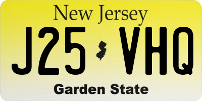 NJ license plate J25VHQ
