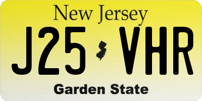 NJ license plate J25VHR