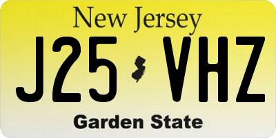 NJ license plate J25VHZ