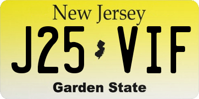 NJ license plate J25VIF