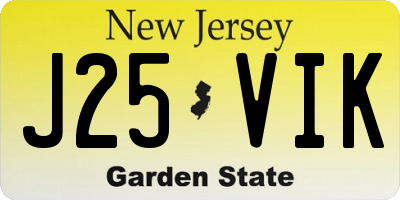 NJ license plate J25VIK