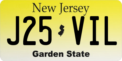 NJ license plate J25VIL