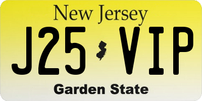 NJ license plate J25VIP