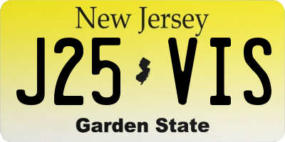 NJ license plate J25VIS