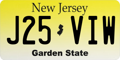 NJ license plate J25VIW