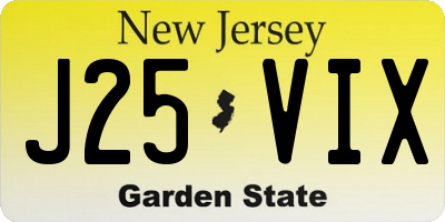 NJ license plate J25VIX