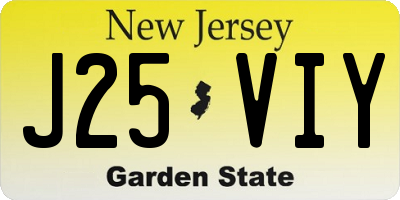 NJ license plate J25VIY