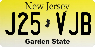 NJ license plate J25VJB