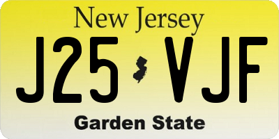 NJ license plate J25VJF