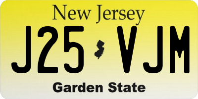 NJ license plate J25VJM