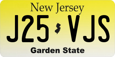 NJ license plate J25VJS