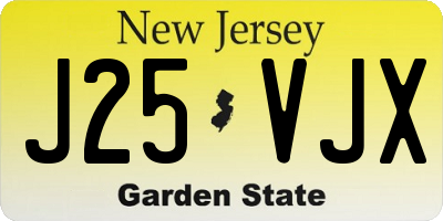 NJ license plate J25VJX