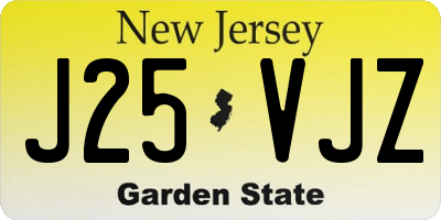 NJ license plate J25VJZ