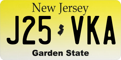NJ license plate J25VKA