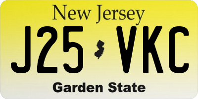 NJ license plate J25VKC