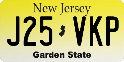 NJ license plate J25VKP