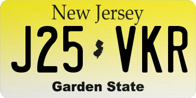 NJ license plate J25VKR