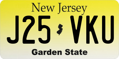 NJ license plate J25VKU