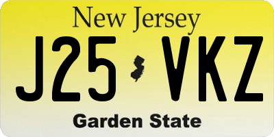 NJ license plate J25VKZ