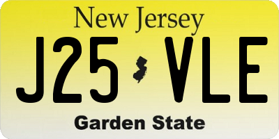 NJ license plate J25VLE