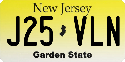 NJ license plate J25VLN