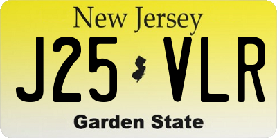 NJ license plate J25VLR