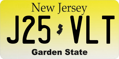 NJ license plate J25VLT