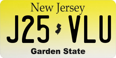 NJ license plate J25VLU