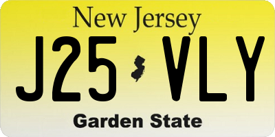 NJ license plate J25VLY