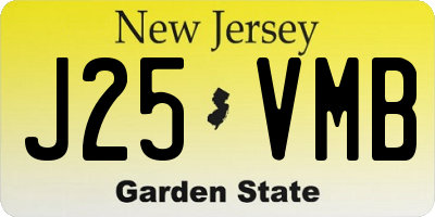 NJ license plate J25VMB