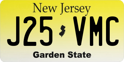 NJ license plate J25VMC