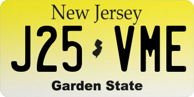 NJ license plate J25VME