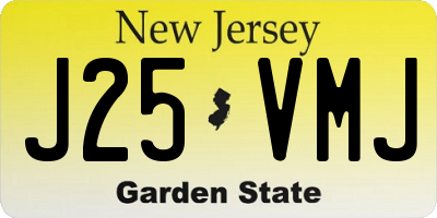 NJ license plate J25VMJ