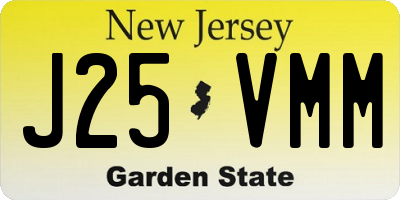 NJ license plate J25VMM
