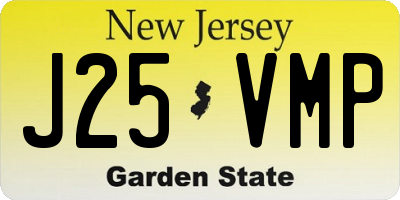NJ license plate J25VMP