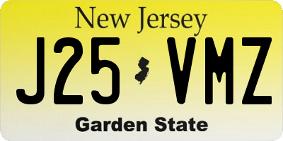NJ license plate J25VMZ