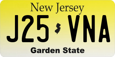 NJ license plate J25VNA