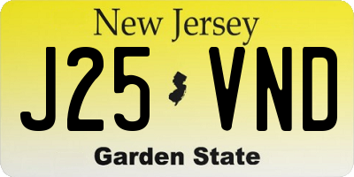 NJ license plate J25VND