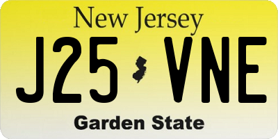 NJ license plate J25VNE